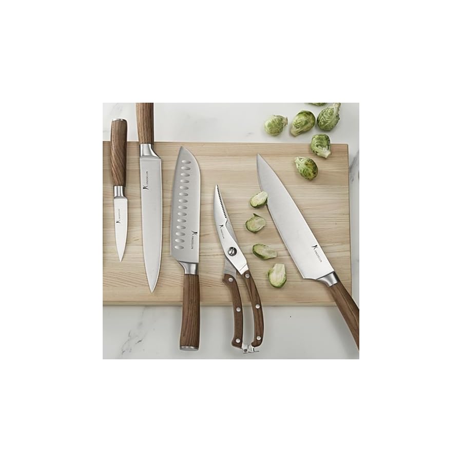 Natura-Series-14-PCS-Knife-Block-Set-Ultra-Sharp-High-Carbon-Stainless-Steel-with-Wooden-Handle Natura Series 14 PCS Knife Block Set, Ultra Sharp High Carbon Stainless Steel with Wooden Handle