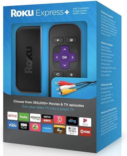 Roku Express+ HD 1080p Ditital Streaming Media Player, 3910RW