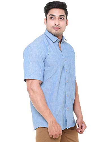 Image of Twist99 Men's Italian Cotton Solid Half Sleeve Mens Formal Shirt