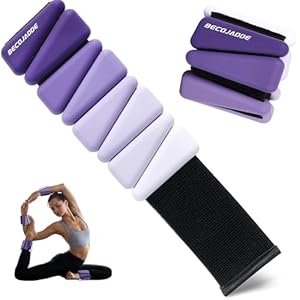 BECOJADDE Ankle Weights for Women Wrist Weights Set of 2 (1 lb/2 lb Each) Adjustable Arm Leg Weight for Womens Men Suitable for Walking Swimming Running Pilates Yoga Gym