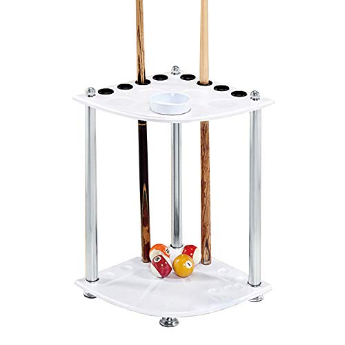 Support de queues de billard d'angle au sol en bois blanc pour 8 queues