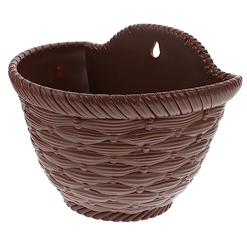 Milisten Gewebter Hängender Blumentopf Wandpflanzer Für Innen Und Außen Langlebiger Rattan Pflanzkübel Mit Wandhalterung Platzsparender Wandbehang Für Zimmerpflanzen Und Garten