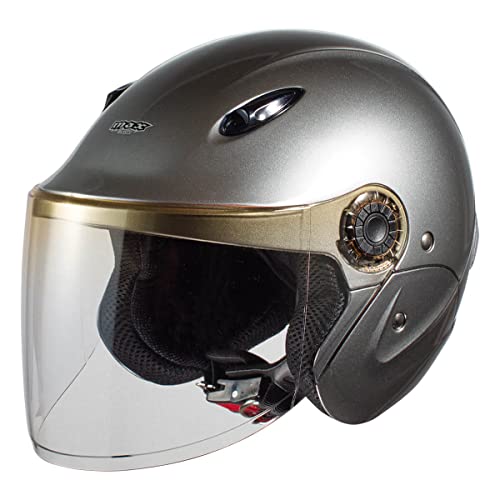 シルバー XLサイズ ヘルメット ヘルメット バイク セミジェットヘルメット 125ccまで ISN207