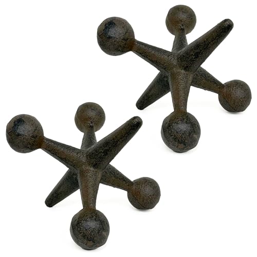 Decoronix Vintage Cast Iron Jack Sculpture Set of 2 -
