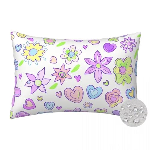 LLWYH Federe Cuscini Divano 40x70 cm Set di 2 Impermeabile Lino Copricuscini Cartone Animato Federe Cuscini Fiore Copricuscino con Cerniera Invisibile Decorativi per Divano Giardino Esterno -FS170