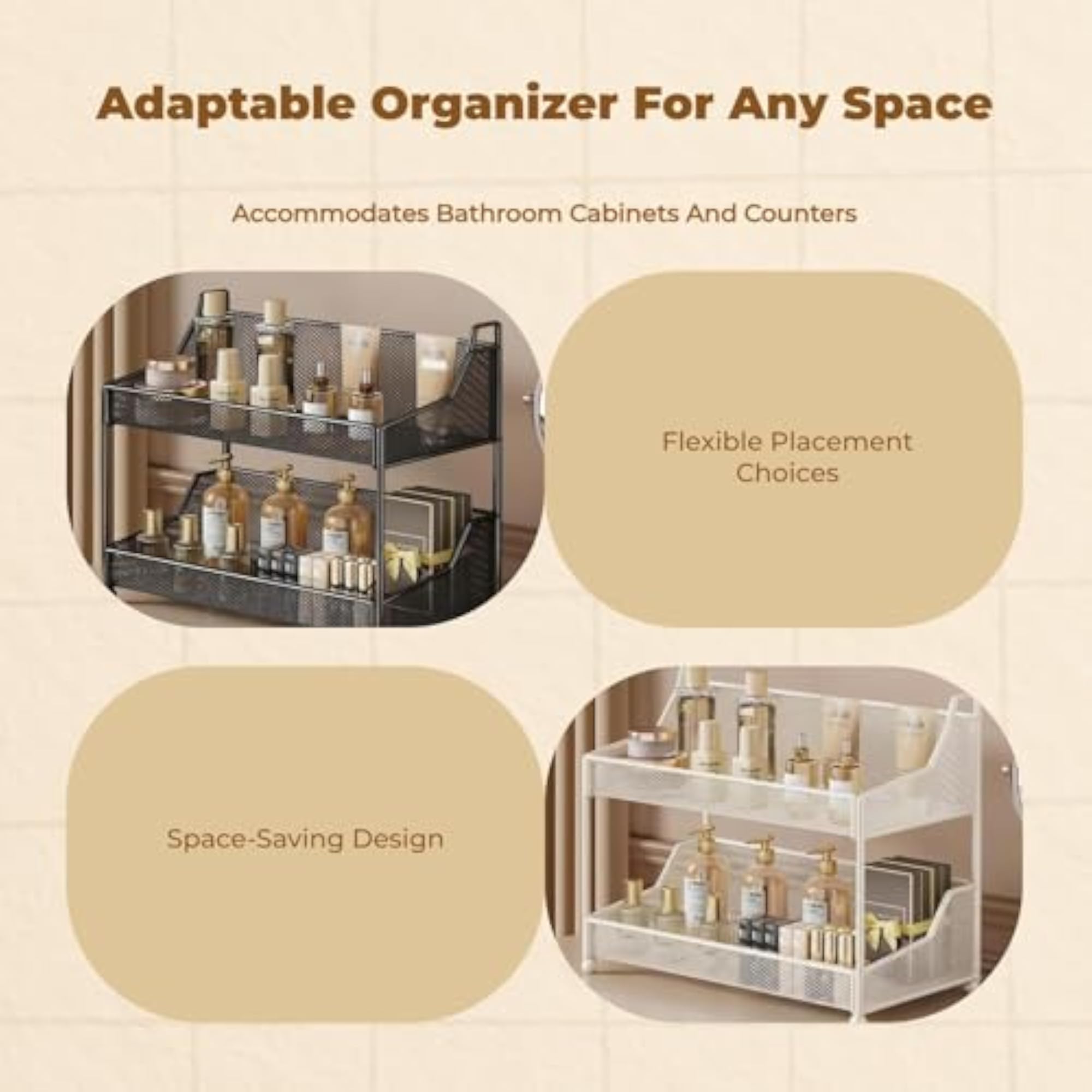 Multi-Function 3 Tier Makeup Organizer, Clear Cosmetic Storage