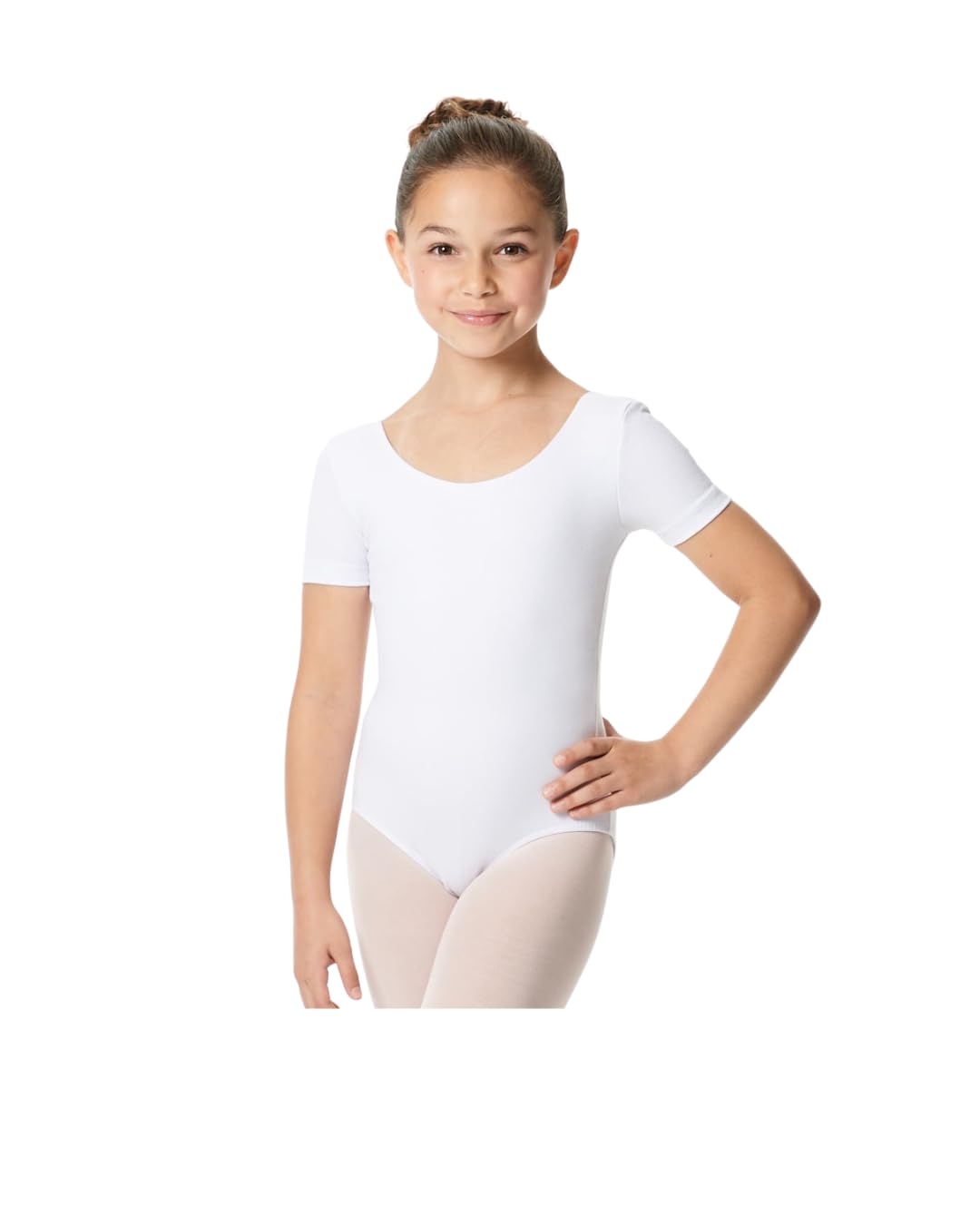 THE artist INSIDE YOUGirls basic short sleeve Ballet/Gymnastics leotard (160 (12-14 Years), White)