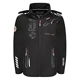 Canadian Peak Royauteak Men - Chaqueta Softshell Hombre Impermeable Con Capucha - Abrigo Para Hombres Outdoor Cortavientos Resistente - Senderismo Esquí Otoño Invierno Primavera (Negro negro L)