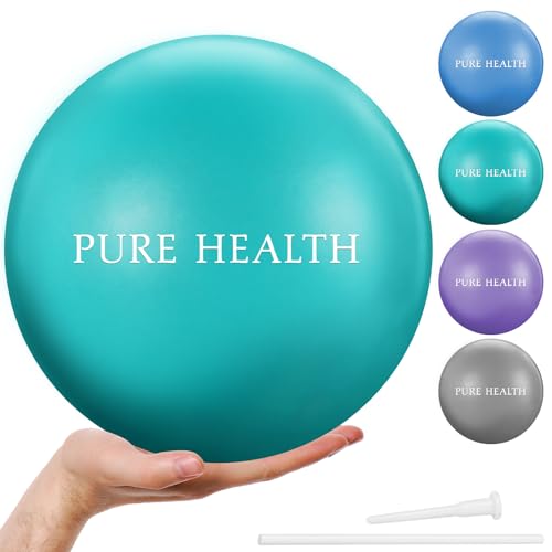 Pure Health 23cm / 9 Inch Soft Pilates Exercise Gym Ball – Perfect for Yoga Exercise Physiotherapy Core Training strength, balance & stability (Teal)