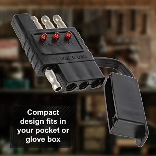 Buy ABN Trailer Light Tester 4 Pin Trailer Plug Adapter - LED 4 Way ...