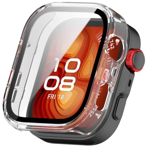 Comtax �ی� �t�B���� + �P�[�X�J�o�[ For Huawei Watch Fit 5 Pro �Ή� �\�t�g �����h�~ �V���R�� �����p �t���J�o�[�o���p�[, �N���A