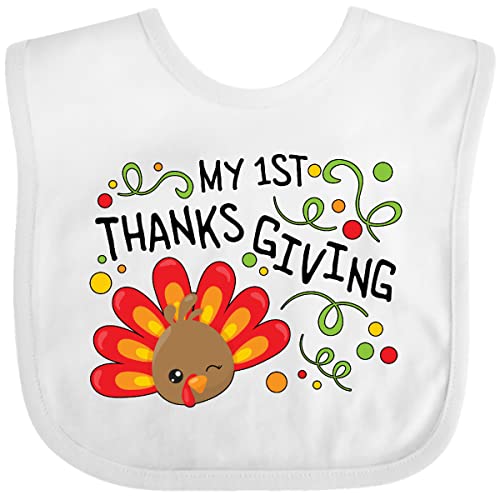 inktastic My First Thanksgiving- Cute Turkey Baby Bib