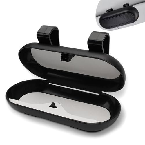 BSITSSS Porte Lunettes pour Voiture, Noir Étui Lunettes Soleil, Boîte Rangement Support Lunette Voiture pour Pare Soleil Voitures Accessoires de la Plupart...