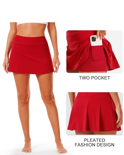 Stelle Women Tennis Skirt Golf Skorts Athletic High Waisted with Pockets Inner Shorts Sport Workout Pleated Pickleball4