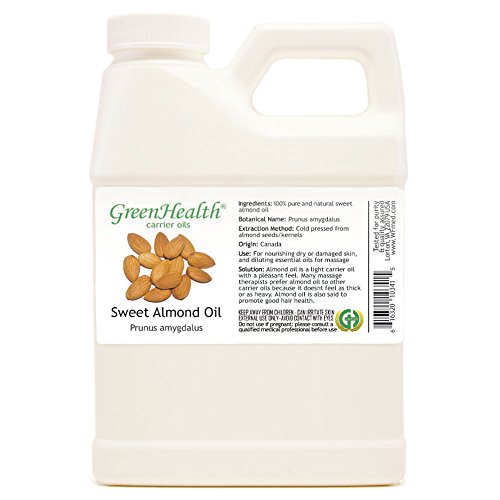 Sweet Almond 100% Pure Oil - 16Oz Plastic Jug - For Hair, Skin, & Nails - Greenhealth #TOP29