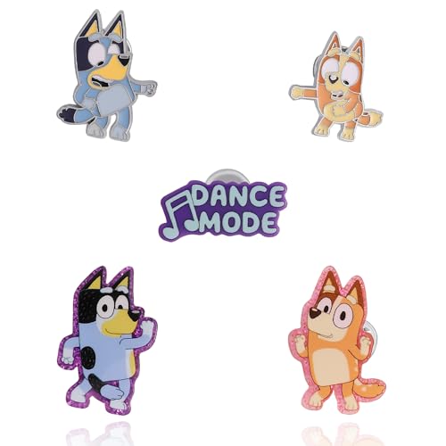 Bluey Pins Dance Mode 5 Pack Official License Pin Set for Backpacks Bags Jackets