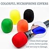 SYEYCW 12 Pcs Microphone Foam Covers, Colorful Handheld Reusable Foam Mic Cover, Shakeproof Blocks Out Plosives Mic Filter, for Most Handheld Microphones, for KTV Stage Device Performance, 6 Colors #2