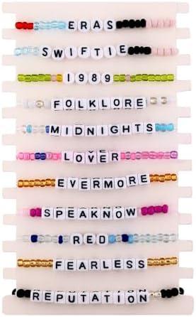 11 Pcs TS Friendship Bracelets, Singer Tour Eras Concert, TS Album Inspired Bracelets Set, TS Album Bracelet for Eras Music