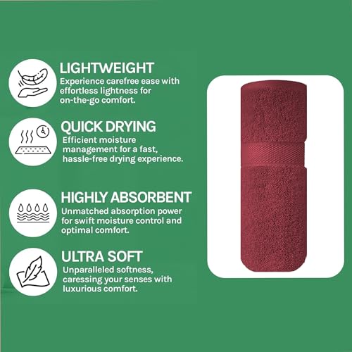 Image of Sulfar Cotton Face Towel 30x30 cm| 480 GSM Terry Ring Spun Soft & Highly Absorbent Hand Towel| Quick Dry Compact for Face, Gym & Travel| 30 x 30 Cm| Red Wine (Pack of 1)