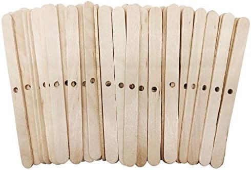 MILIVIXAY Wooden Candle Wick Holders,Candle Wicks Centering Device,Candle Wick Bars,Wick Holders for Candle Making,Wick Clips for Candles,Candle Centering Tool,120 Pack