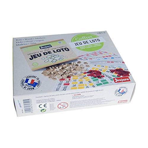 Jeujura - 8139- Jeux de Société-Jeu de Loto - Coffret en Bois