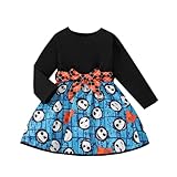 Toddler Baby Girls Clothes Halloween Night Christmas Dress Outfits Long Sleeve Birthday Party Dress Fall Winter Clothes 1-8 Years Old Casual Dress