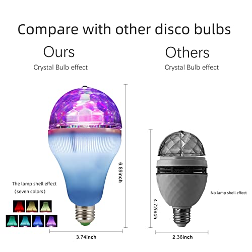 Vermeyen E27 Disco Light Bulb Rotating Led Party Bulb Strobe Light For Parties- 6W Rgb Multi Crystal Disco Ball Light Strobe Bulb Decor For Birthday, Holiday, Club, Bar, Disco, Halloween, Christmas #TOP2