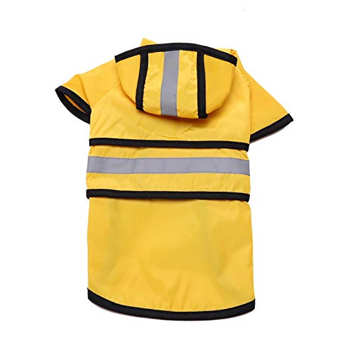 smalllee_lucky_store Regenjacke für Hunde wasserdicht Regenmantel mit Kaputze Hoodie, Loch für Leine reflektierendes leicht verstellbar für kleine mittel große Grosse