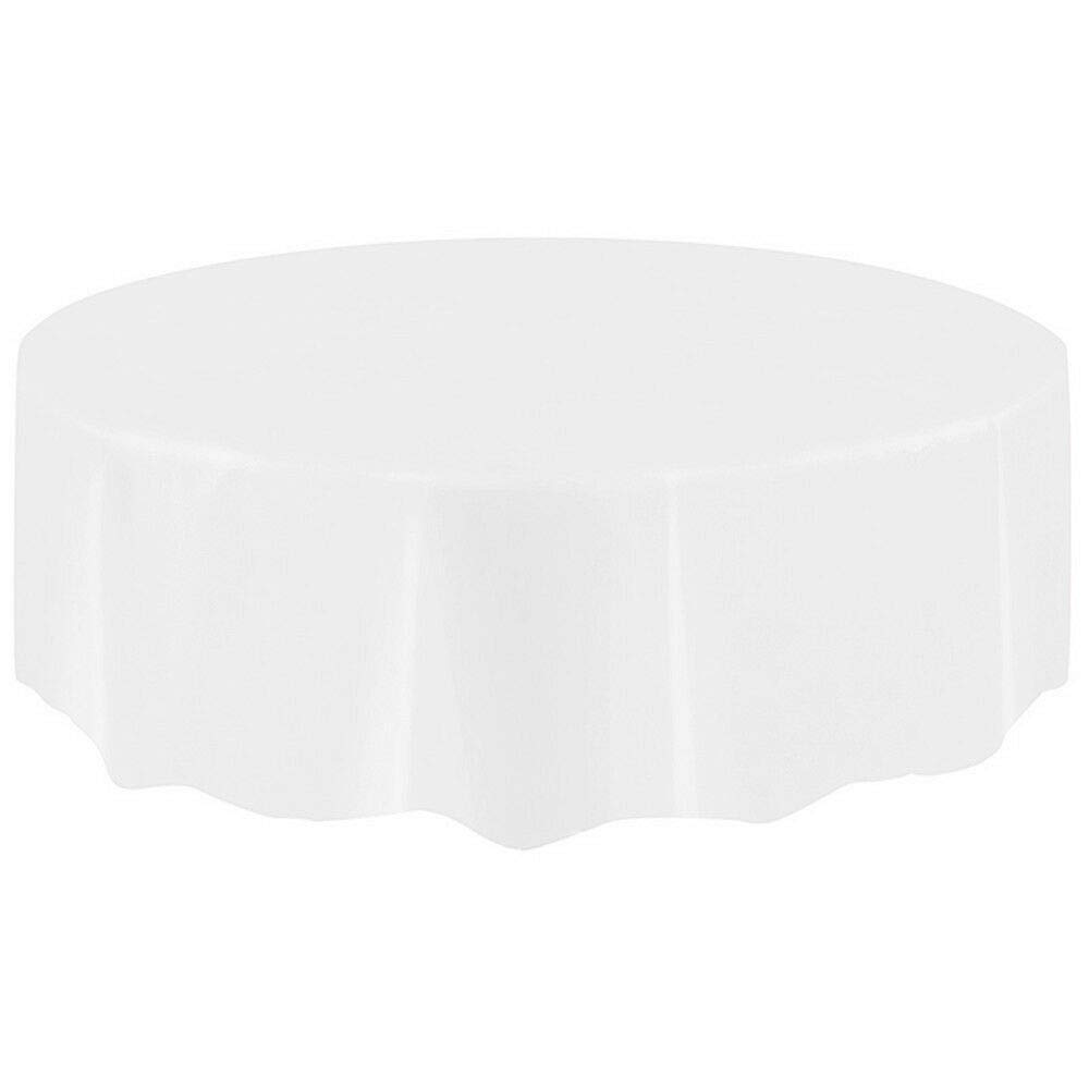 HoitoDeals Plastic Round Table Cover For Tableware Indoor Outdoor Party