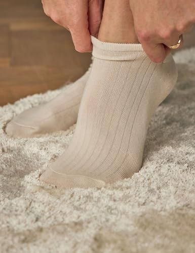 Basic Treasure Damskie skarpety do sneakersów – 10 par, oddychająca mieszanka bawełny, skarpety z niskim cięciem, miks, 39-42 EU