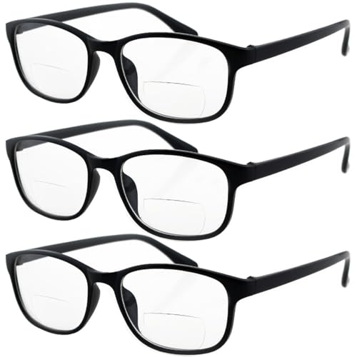 Lasree 3 PRS +1.00 Gafas de lectura estilo clásico para hombres y mujeres, lentes de lectura, montura de gafas de lectura para oficina o casa (+1.00, negro) negro +1.00