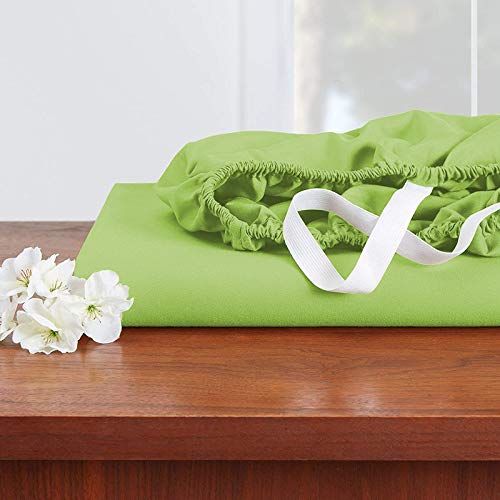 Image of YRM Bedding's Sage Green 600-TC Oraganic Cotton 4 Pcs King Size Bedsheet Fitted (72 inchx78 inch), Flat (102 inchx108 inch) and Pillow Cover (18 inchx28 inch) Feet for 4 inch and 8 inch Inch Mattress