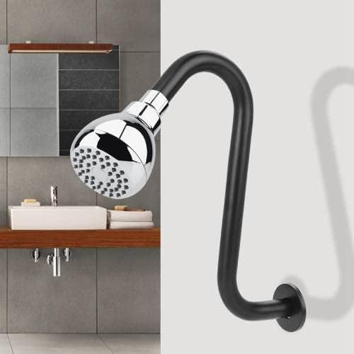 S Shaped Shower Head Riser Pipe, Shower Head Extender Arm with Flange
