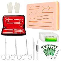 Chirurgisches Nahtset – Suture Practice Kit mit Silikon Nahtkissen, Nahtmaterial Chirurgie, Wundnaht Übungsset mit Instrumenten und Fäden, Geschenk für Medizinstudenten & Tierärzte