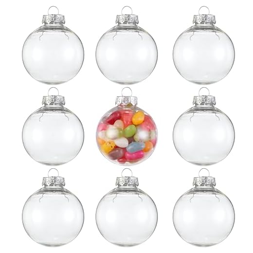 THE TWIDDLERS 15 Pcs - Boules de Noël Festives Transparentes - Boules Personnalisables - Loisirs Créatifs pour Les Amateurs d'Art