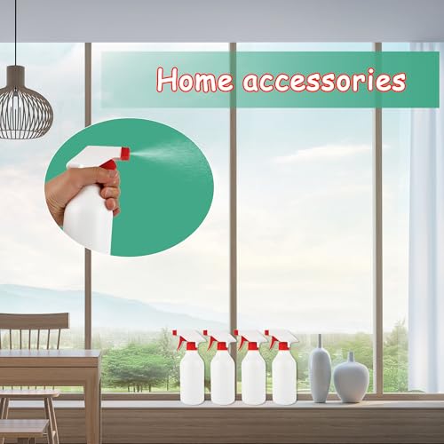 16 Pack Plastic Spray Bottles 16 oz Empty Refillable Spray Bottle for Cleaning Solutions Leak Proof Water Bottle Sprayer with Adjustable Nozzle Mist & Stream Heavy Duty Reusable for Plants Oils Hair4