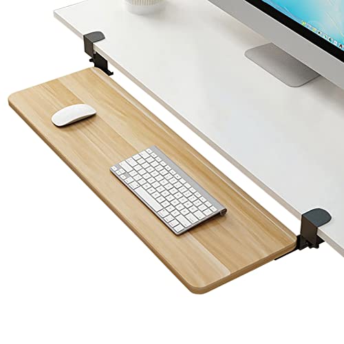 Bandeja deslizante para teclado debajo del escritorio, bandeja para teclado con bandeja para mouse, soporte multifuncional para teclado para trabajo, estudio, oficina, dormitorio, cajón extraíble para