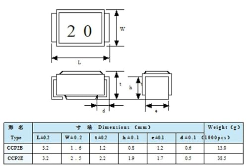 Fusible à puce SMD 1210 1A 72V CCP2E KOA pour circuit imprimé 10 pièces