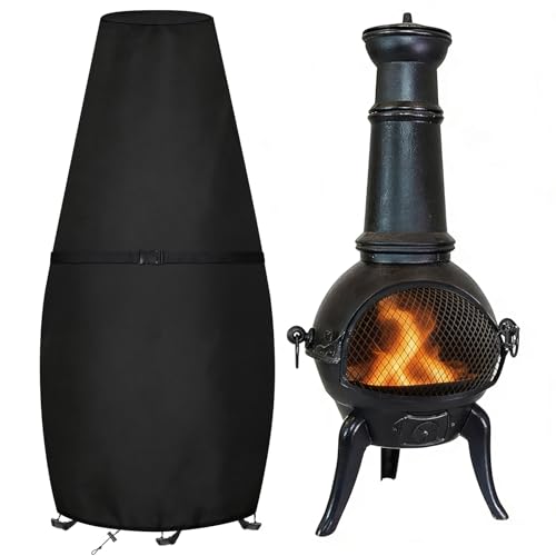 LUSCHEER Large Chimenea Cover with 3 Windproof Buckles and Drawstring
