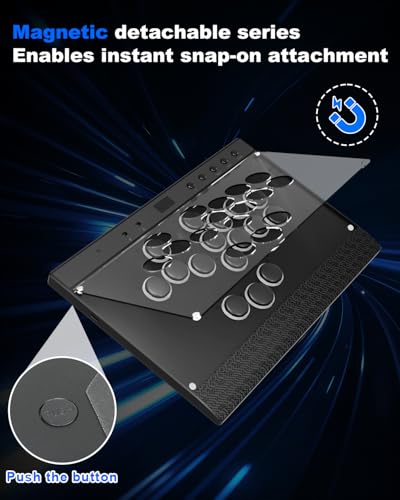 Image of Haute42 Leverless Controller for Arcade Gaming: C16 Magnetic Detachable Series - Aluminum Alloy Base with Acrylic Panel - Laser-Engraved Wrist Rest - Custom RGB Controller for PC /Switch /PlayStation