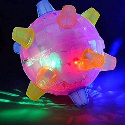 LARDERGO Pet Toys for Dog, Colorful Jumping Activation Ball with Light and Music, Bouncing Activation Ball for Dogs-4.5"