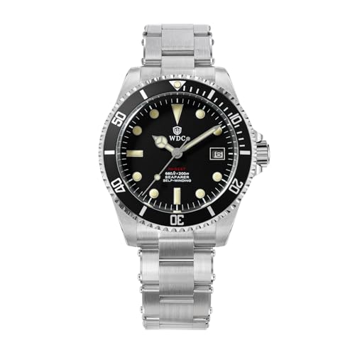 watchdives WD5513M Montre de plongée vintage pour homme 9015 90S5 Montre de plongée mécanique automatique de luxe en verre saphir incurvé 40,7 mm Montre de plongée étanche 20 bar, Bracelet
