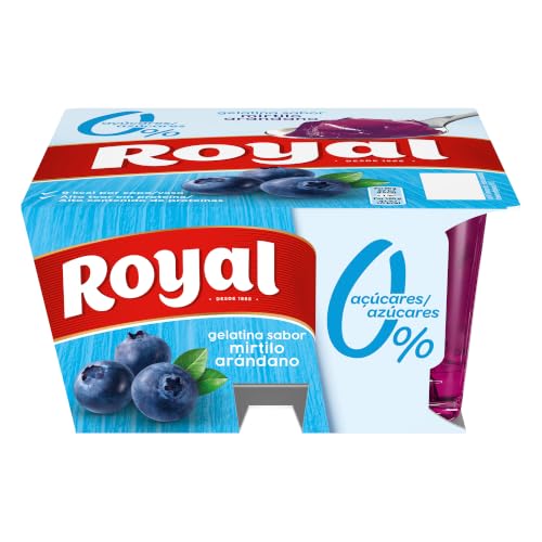 Royal Gelatina Sabor Arándano 0%, Preparado en Polvo Sin Azúcar, Pack 31 g | Gelatina sabor arándano 0% sin azúcar y fácil de preparar, ideal para compartir y disfrutar