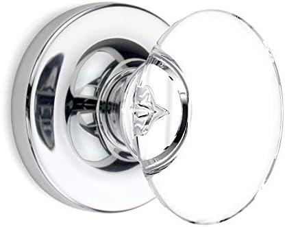 Privacy Oval Egg Crystal Door Knobs Polished Chrome Round Rosette