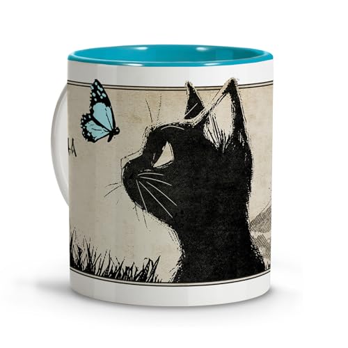 Taza personalizada con nombre. Taza con Dibujo de Gato Estilo