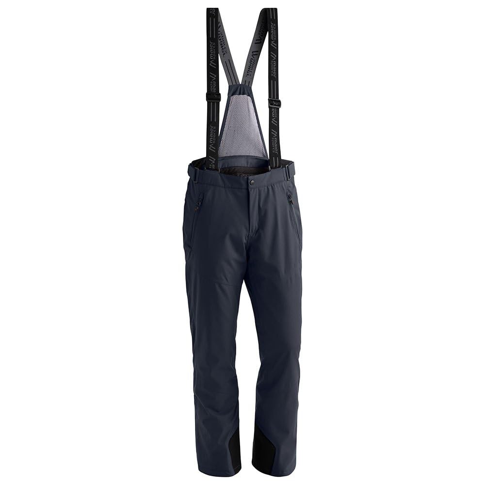 Maier Sports Anton 2, Herren Skihose, wasserdichte Schneehose mit Hosenträgern, Stretchmaterial und Verstellbarer Bund, PFC-frei, mTHERM Wattierung & mTEX Wetterschutz, Schwarz, Gr. 98 (W33/L34)