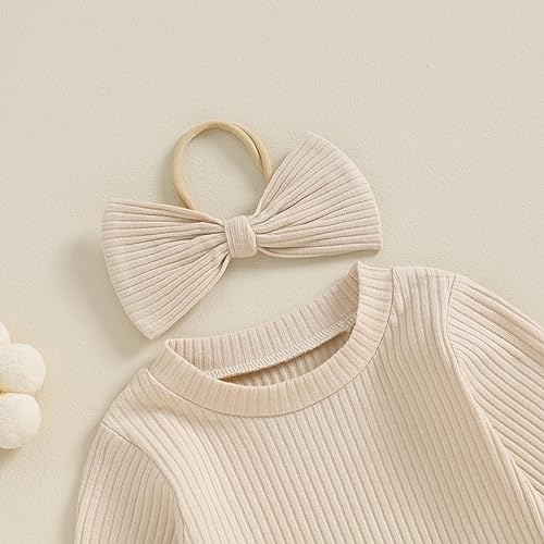 fhutpw Newborn Baby Girl Oversized Sweatshirt Romper Ruffle Long Sleeve Crewneck Onesie Sweater Tops Infant Fall Clothes3