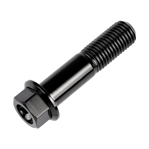 Image of Titanium Bolt M12 30 35 40 45 50 55 60 65 70 75 80 85 90mm Hex Small Flange Head for Motorcycle Car Modification Pack of 4 (M12x50mm Pitch 1.5, Black)