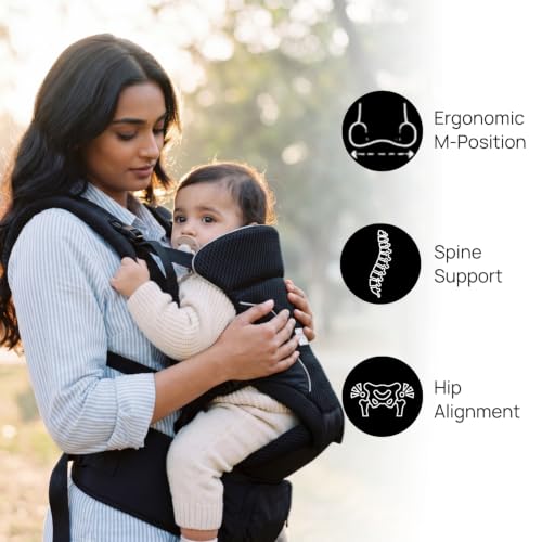Image of Haus & Kinder Kangaroo Nest Baby Carrier for 0 to 3 Years Baby, 2-in-1 Hip Seat Baby Carry Bag for Newborn to Toddler, Ergonomic Front & Back Carry Kangaroo Bag, Adjustable Straps, Breathable, Up to 20 Kg