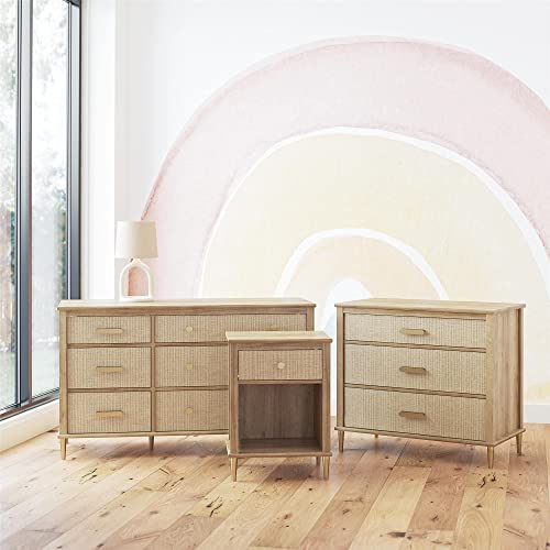 Little Seeds Shiloh Convertible 3 Drawer Dresser, Natural And Faux Rattan #TOP7
